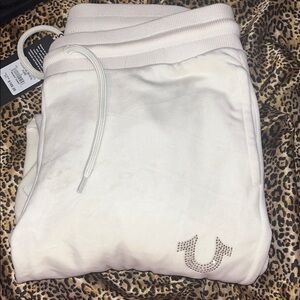 True Religion Cream/White Velvour Pants